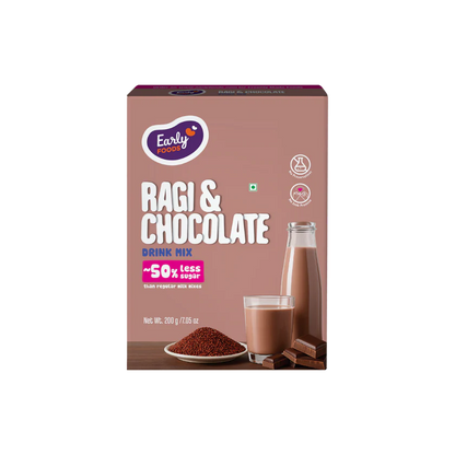 Ragi Chocolate Health Drink Mix- Vegan, Gluten Free, No Added Refined Sugar, No Milk &amp; No Salt  – Early Foods – 200gm