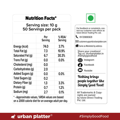 Desiccated Coconut (Fine, Unsweetened Coconut ) -Baking &amp; Beyond-Rich Fibre - Urban Platter - 500gm