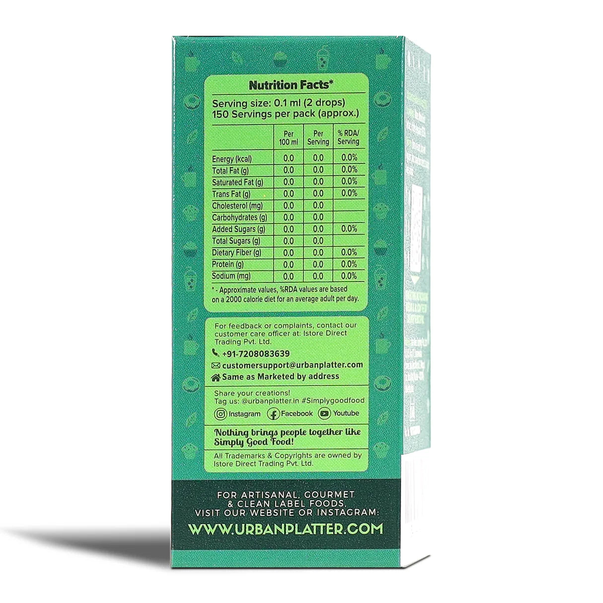 Monk Fruit Sweetener Drops  -Zero Calorie - No Erythritol - No Bitter Aftertaste - For Tea, Coffee &amp; Beverages-Glycemic Index - Urban Platter – 15ml