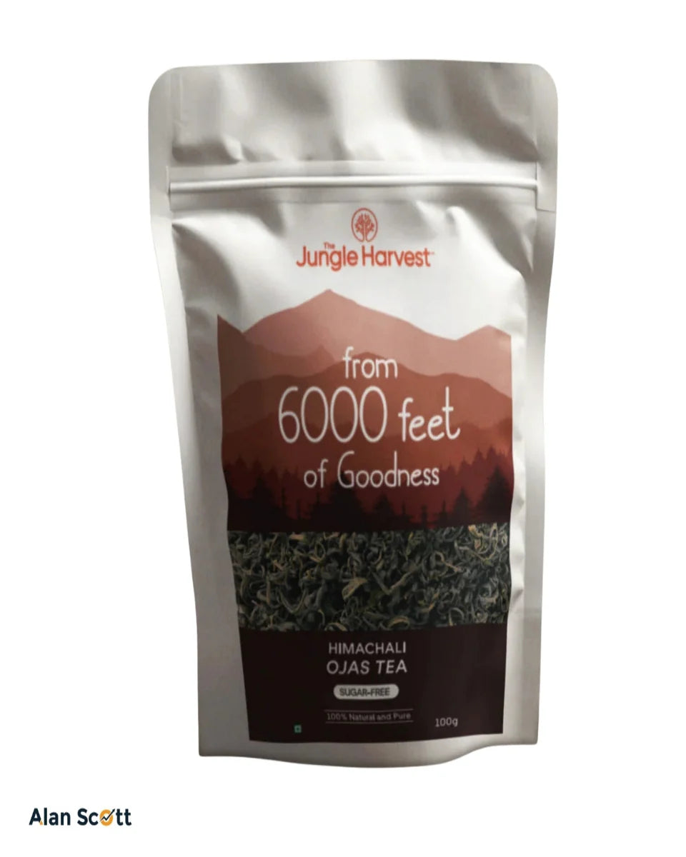 Tea | Himachali Ojas Tea -100% Natural &amp; Pure- Rich In Antioxidants Invigorates , Immune System- No Preservative ,No Artificial Colours -Jungle Harvest - 100gm