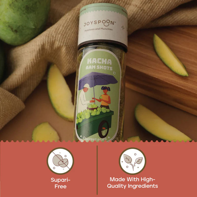 Mouth Freshener |Kacha Aam Shots Mukhwas - Made With Premium And All Natural Ingredients - No Supari, No Preservatives &amp;amp; No Artificial Flavour – Joyspoon – 100gm