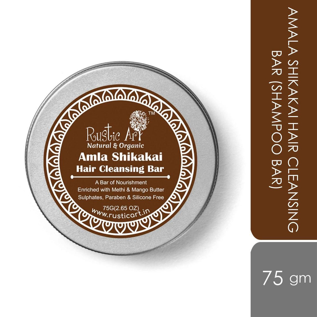 Amla Shikakai Hair Cleansing Bar - Rustic Art - 75gm