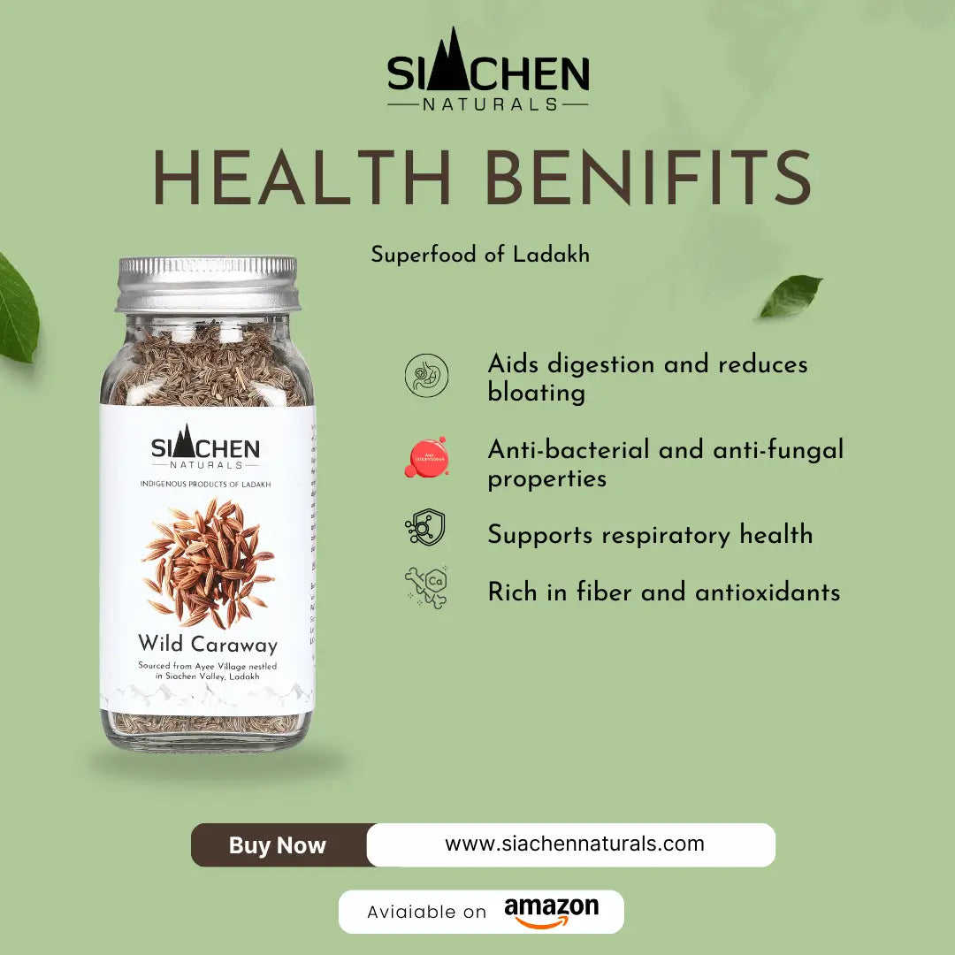 Wild Caraway -100% Natural, Hand-Collected, Sun-Dried  - No Added Preservatives - Siachen Naturals - 40gm