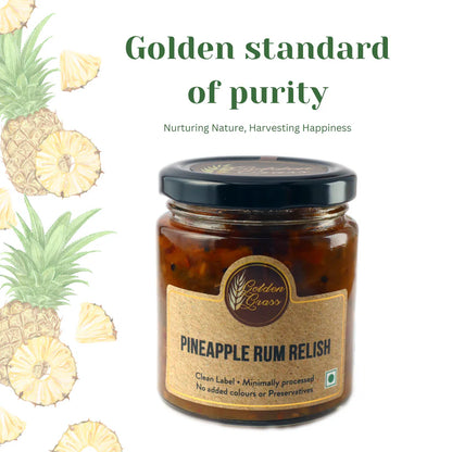 Pineapple Rum Relish – 100% Natural - No Added Colour &amp; No Added Preservatives – Golden Grass – 200gm