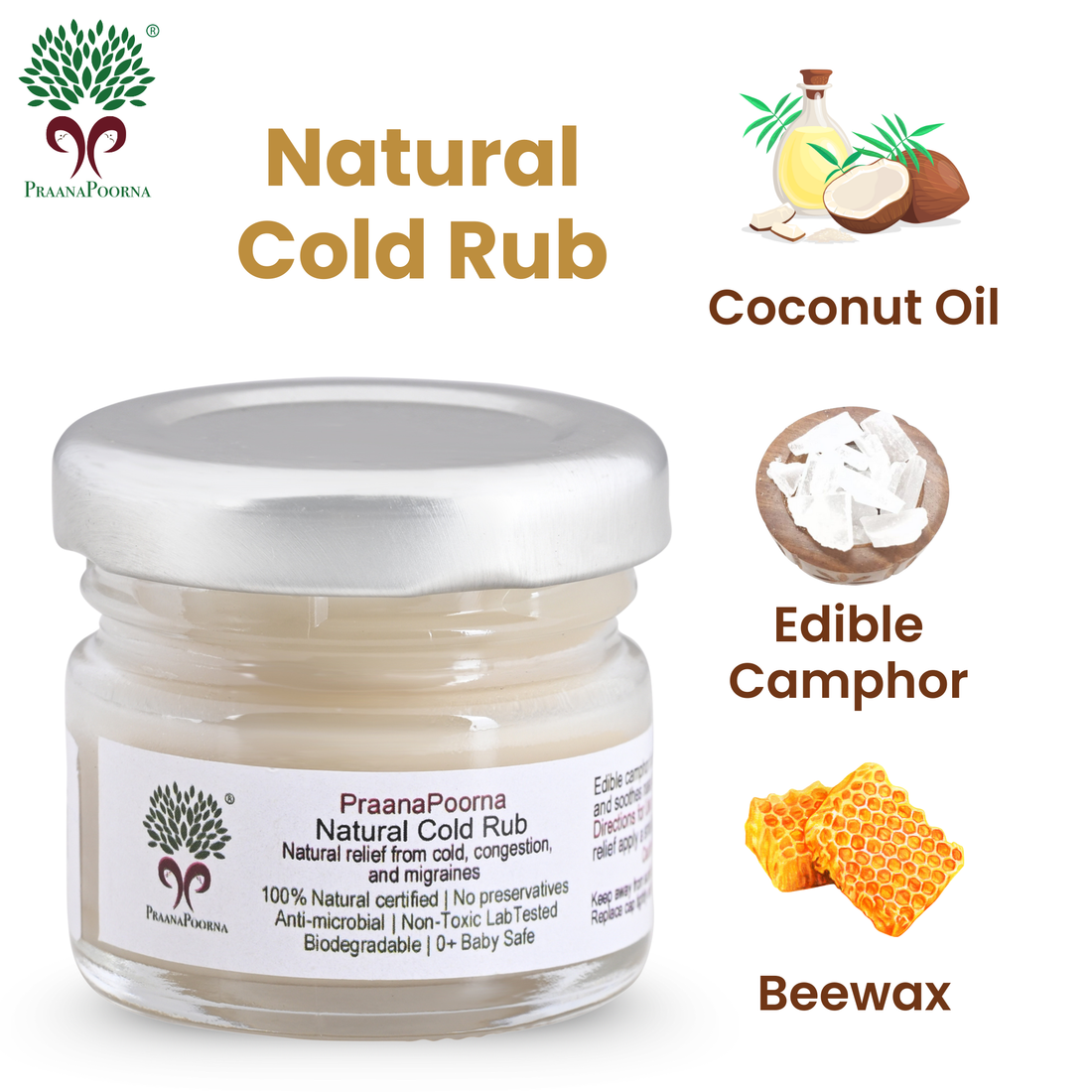 Cold Rub - Blend of Natural Ingredients - Praanapoorna - 25gm