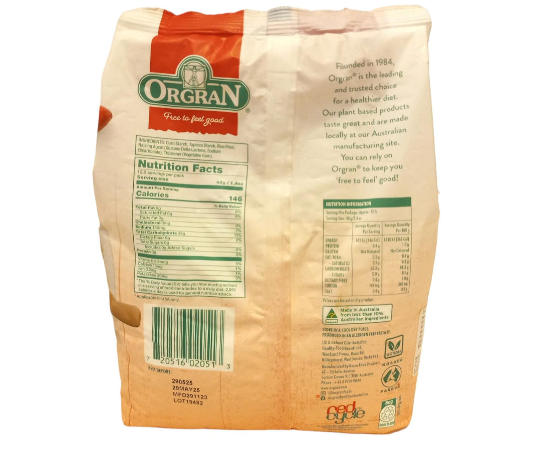 Self Raising Flour - Vegan, Gluten Free, Dairy Free &amp;amp; Egg Free - Orgran - 500gm