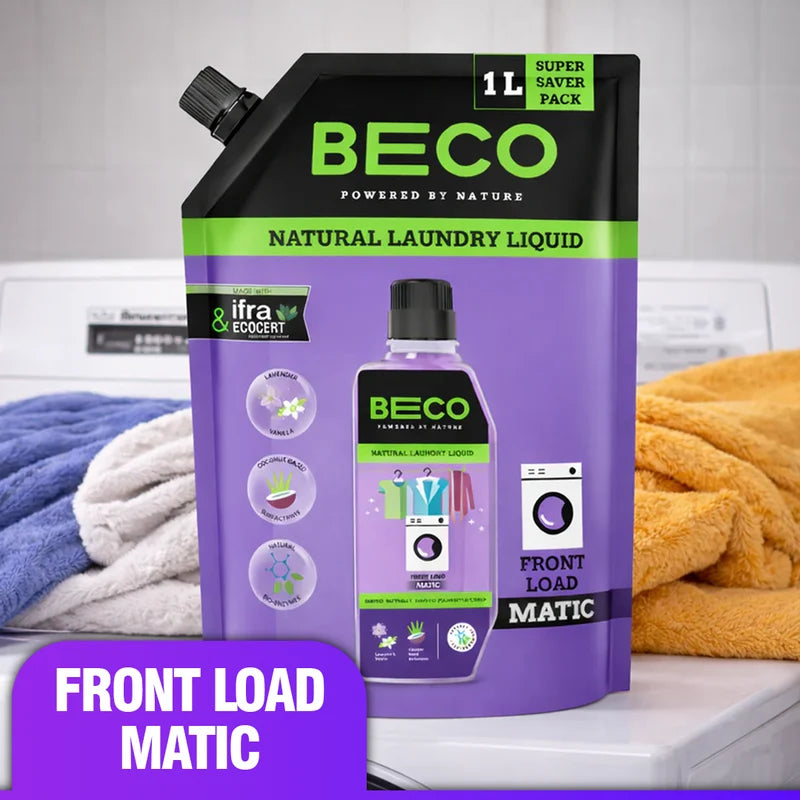 Natural Laundry Liquid (Lavender &amp; Vanilla) -Made With ifra &amp; Ecocert -Coconut Based Surfactants – Beco – 1000ml