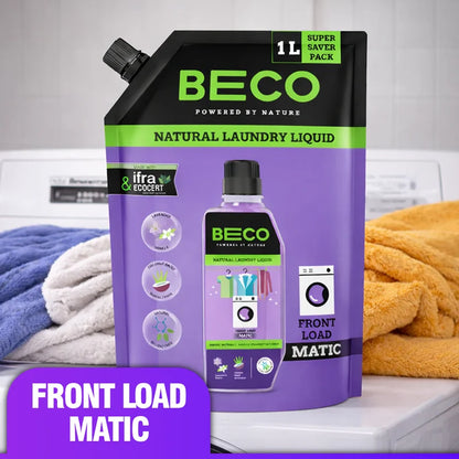 Natural Laundry Liquid (Lavender &amp; Vanilla) -Made With ifra &amp; Ecocert -Coconut Based Surfactants – Beco – 1000ml
