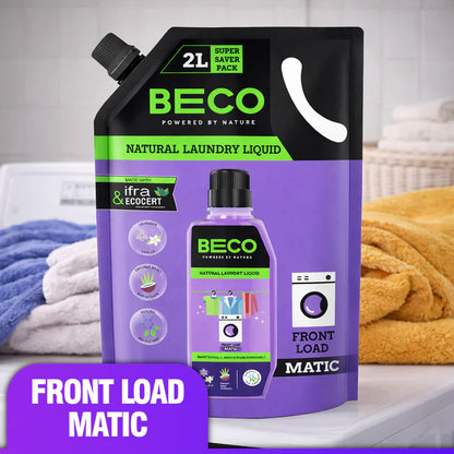 Natural Laundry Liquid (Lavender &amp; Vanilla) -Made With ifra &amp; Ecocert -Coconut Based Surfactants – Beco – 2000ml