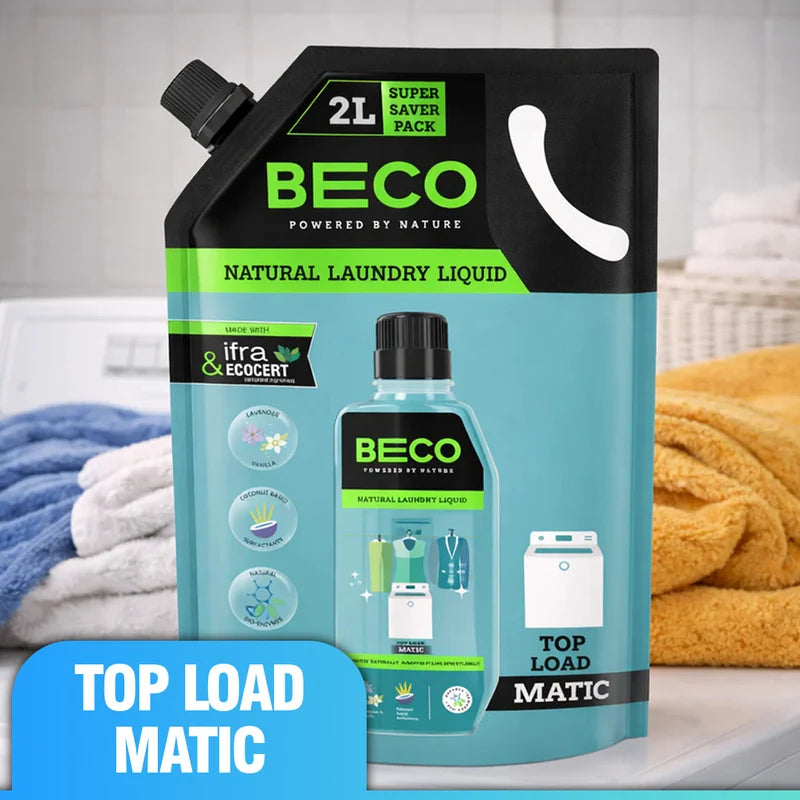 Natural Laundry Shampoo-Coconut &amp; Plant-based Formula-Gentle on Fabrics, Tough on Stains – Beco – 2000ml
