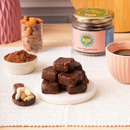 Dark Chocolate With Real Dates – Vegan –No preservatives-No Refined Sugar - Bliss Box Foods – 150gm