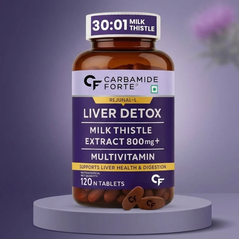 Detox | Liver Detox Milk Thistle Expract -800mg Multivatamin-Minerals-Herbs-Supports Liver Health &amp; Digestion Carbamide Forte-120 Tablets