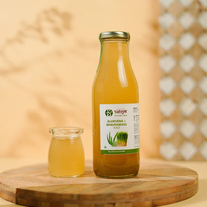 Juice | Aloevera + Wheatgrass Juice -Detox &amp; Immunity Tonic - Natural Health Booster - No Added Sugar – No Artificial Preservatives, No Added Color &amp;amp; No Added Synthetic Preservatives – Satvyk – 500ml