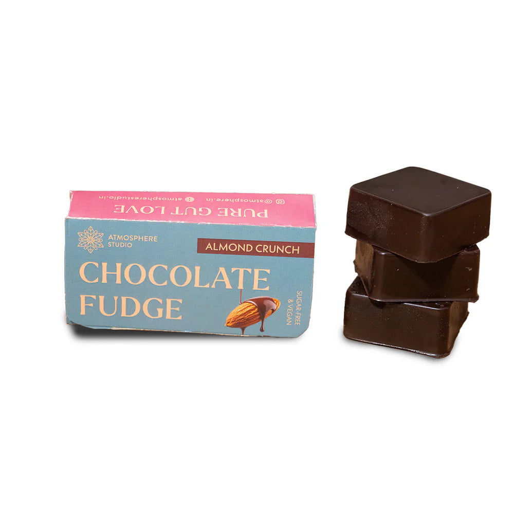 Fudge | Chocolate Almond Crunch Fudge -Gluten Free, Vegan, Keto, Guilt-free Sugar Free &amp;amp; Dairy Free - Atmosphere - 48gm