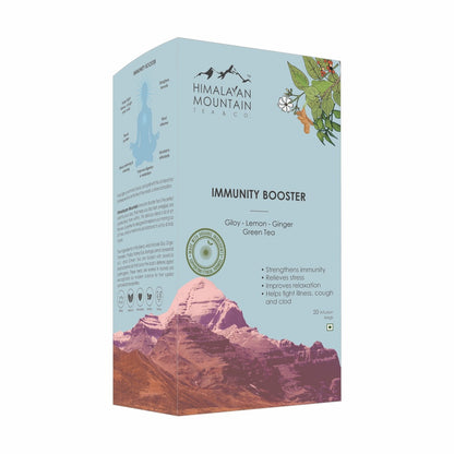 Tea | Giloy - Lemon - Ginger (Green Tea) - Immunity Booster Tea - Made With Ethical &amp; Natural Herbs - Himalayan Mountain – 1.60g x 20 Infusion Bag