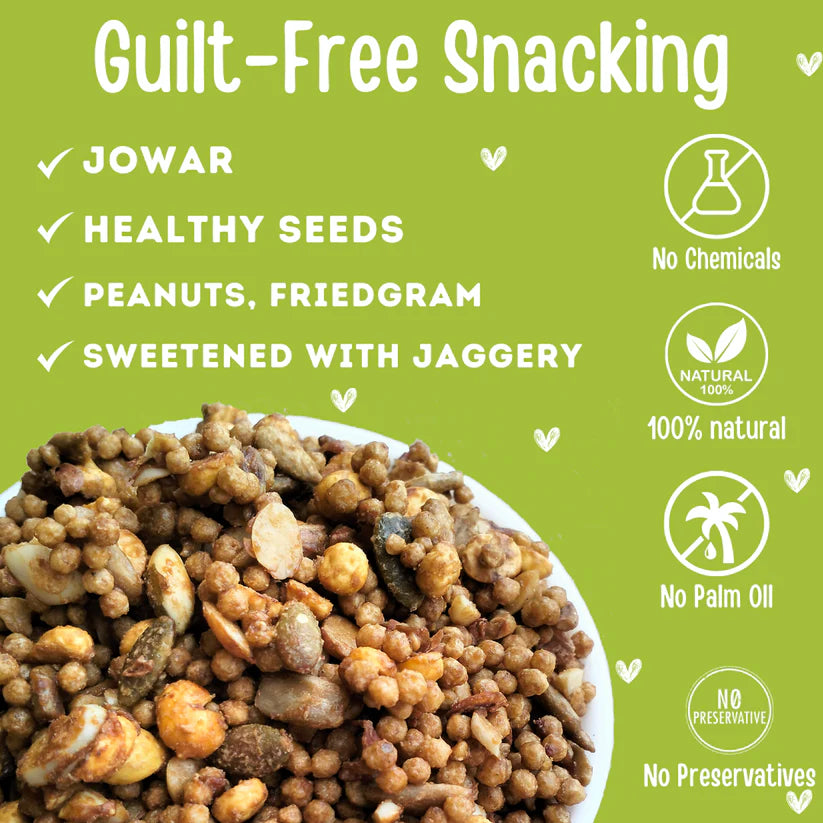 Millet Snacks | Crunchy Millet Bites  – No Preservatives, No Chemicals, No Added Sugar, No Palm Oil – Tummy Friendly – 70gm