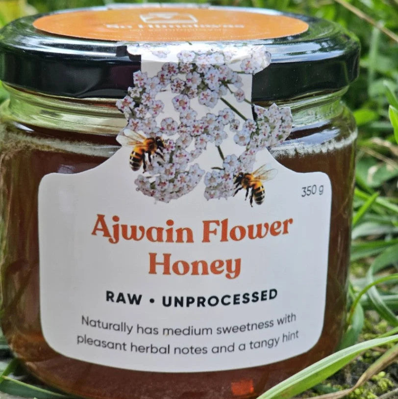 Honey | Ajwain Flower Honey  -Goodness of Antioxidants -No preservatives- Organic India - 350gm