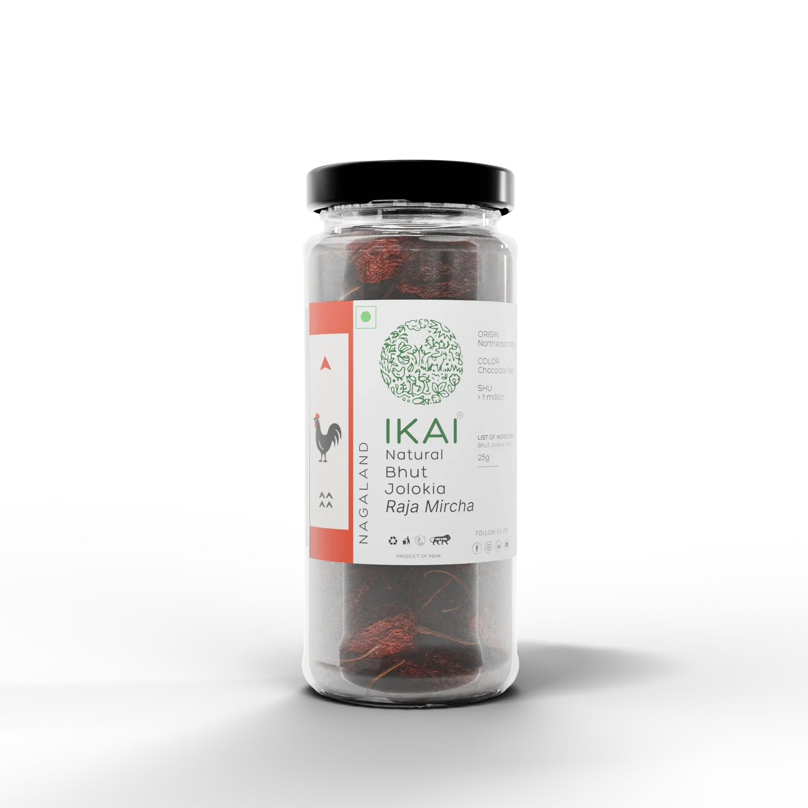 King Chilli  |Natural Bhut Jolokia (Raja Mircha) -Regional Speciality Nagaland   - No Preservatives- Ikai Organic – 25gm