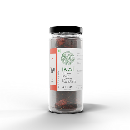 King Chilli  |Natural Bhut Jolokia (Raja Mircha) -Regional Speciality Nagaland   - No Preservatives- Ikai Organic – 25gm