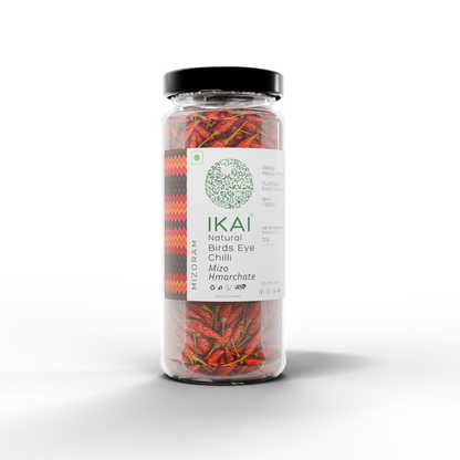 King Chilli | Natural Bird’s Eye Chilli -Mizo Hmarchate -Regional Speciality-Mizoram , Exotic - No Preservatives- Ikai Organic – 25gm