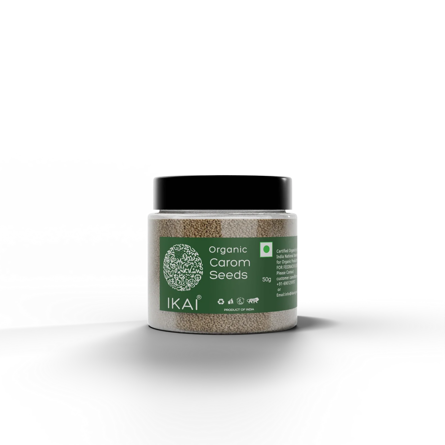 Seeds| Organic Carom Seeds (Ajwain) - Bishop’s weed , Aromatic Spice- No Preservatives- Ikai Organic – 50gm