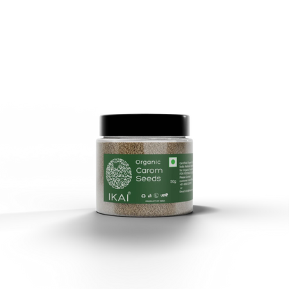 Seeds| Organic Carom Seeds (Ajwain) - Bishop’s weed , Aromatic Spice- No Preservatives- Ikai Organic – 50gm