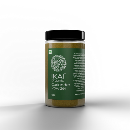 Coriander Powder |Organic Coriander Powder (Dhaniya Powder)-Pure , Aromatic Spice  - No Preservatives- Ikai Organic – 100gm