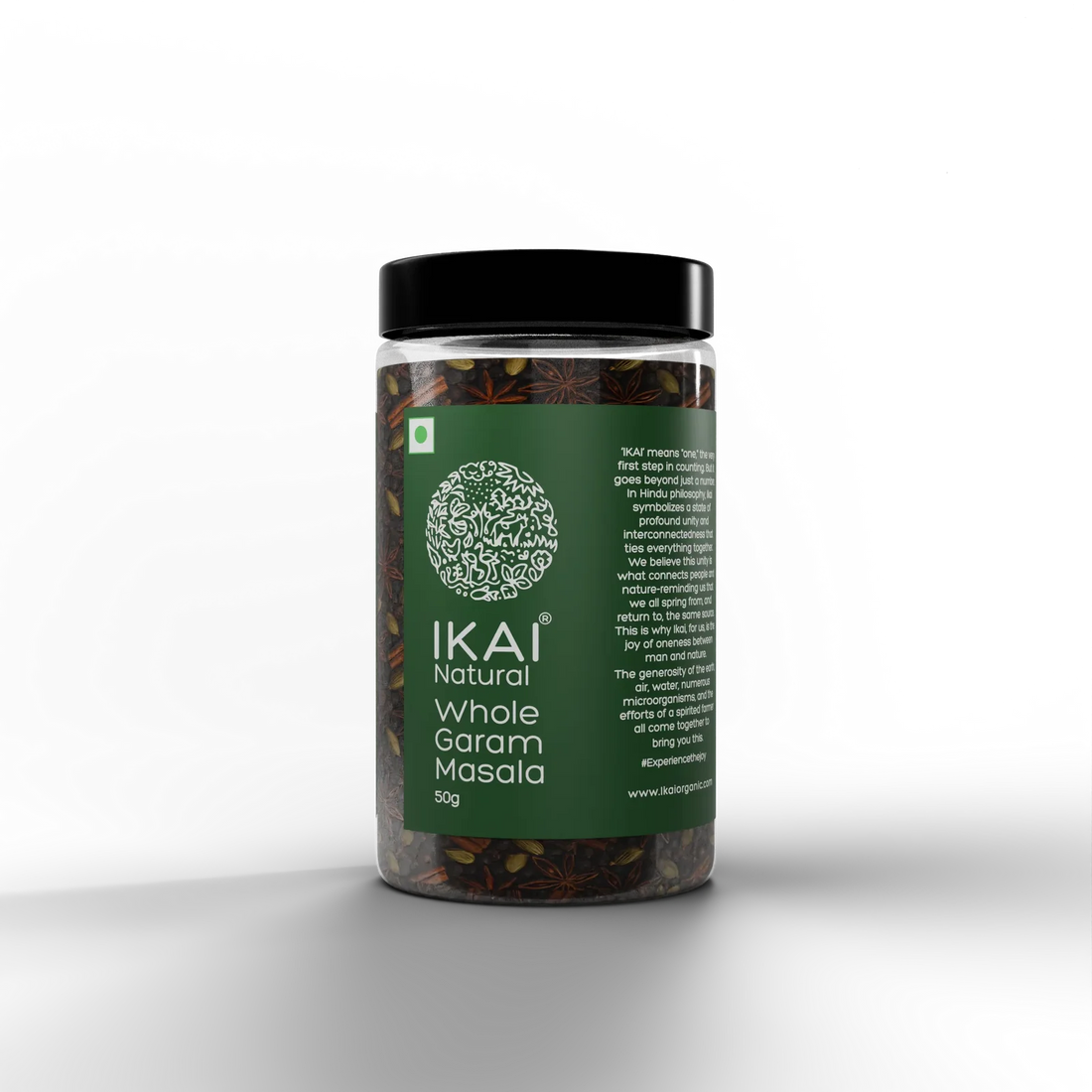 Masala |Natural Whole Garam Masala - Spice Mix , Medicinal - Pure ,Aromatic  - No Preservatives- Ikai Organic – 50gm