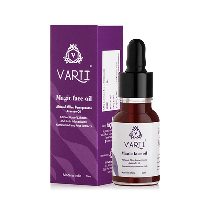 Face Oil | Magic Face Oil (Blended In Almond, Olive, Pomegranate And Olive Oil) - 100% Organic – Parabens Fee , Silicone Free, No Fillers, No Mineral Oils &amp; No Added Synthetics Or Additives – Varti Ayurvedz – 100ml