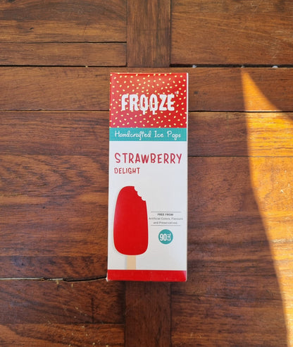 Strawberry Delight Ice Cream | 90 Calories - All Natural - Vegan, No Added Preservatives, Artificial Flavors &amp;amp; No Added Emulsifiers - Frooze - 50gm