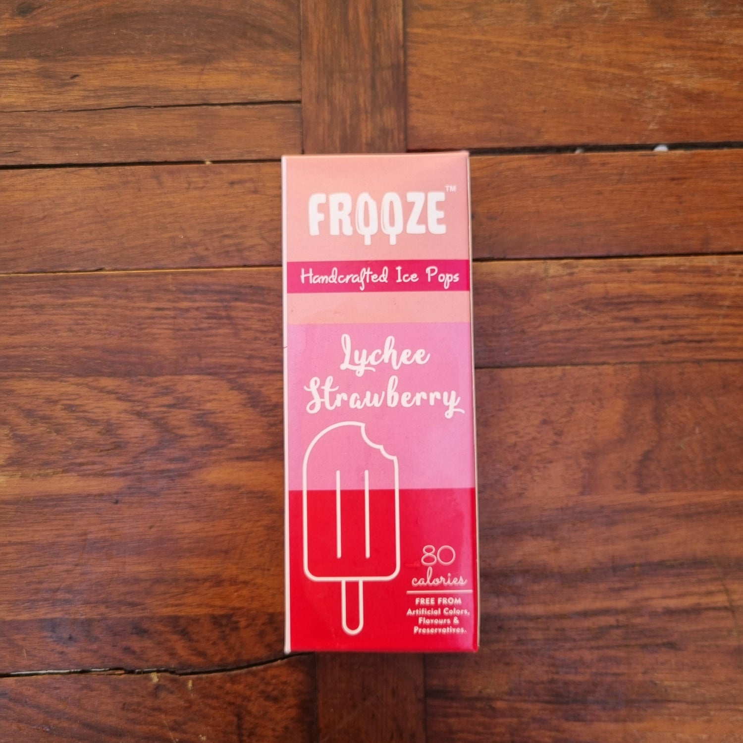 Lychee Strawberry Ice Cream |  80 Calories - All Natural - Vegan, No Added Preservatives, Artificial Flavors &amp;amp; No Added Emulsifiers - Frooze - 50gm