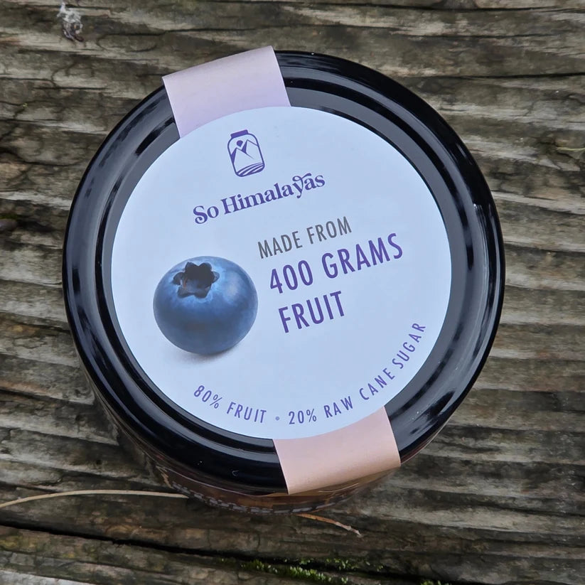 Preserve | Himalayan Blueberry Preserve (80% Fruit, 20% Raw Cane Sugar) -  Low Sugar, No artificial flavors, No artificial preservatives.  No refined sugar- So Himalayas - 300gm