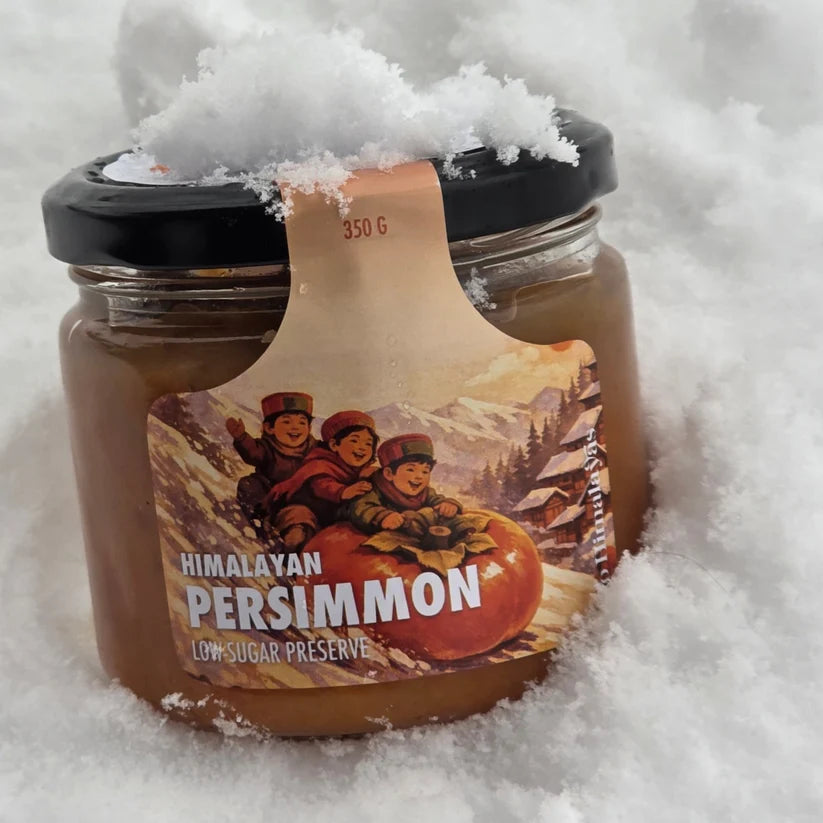 Preserve | Himalayan Persimmon Preserve (80% Fruit, 20% Raw Cane Sugar) -  Low Sugar, No artificial flavors, No artificial preservatives, No refined sugar- So Himalayas - 350gm