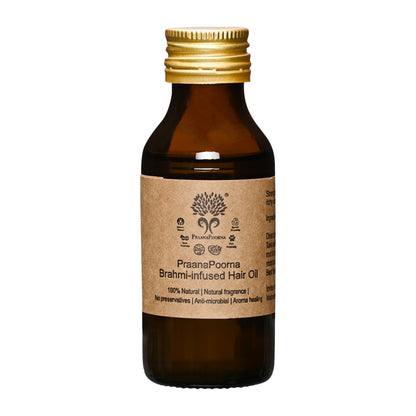 Hair Oil | Brahmi Infused - Plant Based - Praanapoorna - 75ml