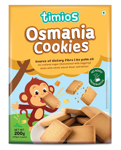 Cookies | Osmania Cookies -Made With Whole Wheat Flour and Butter –  No Refined Sugar, No Added Preservative - Timios - 200gm