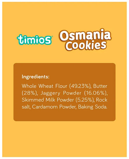 Cookies | Osmania Cookies -Made With Whole Wheat Flour and Butter –  No Refined Sugar, No Added Preservative - Timios - 200gm