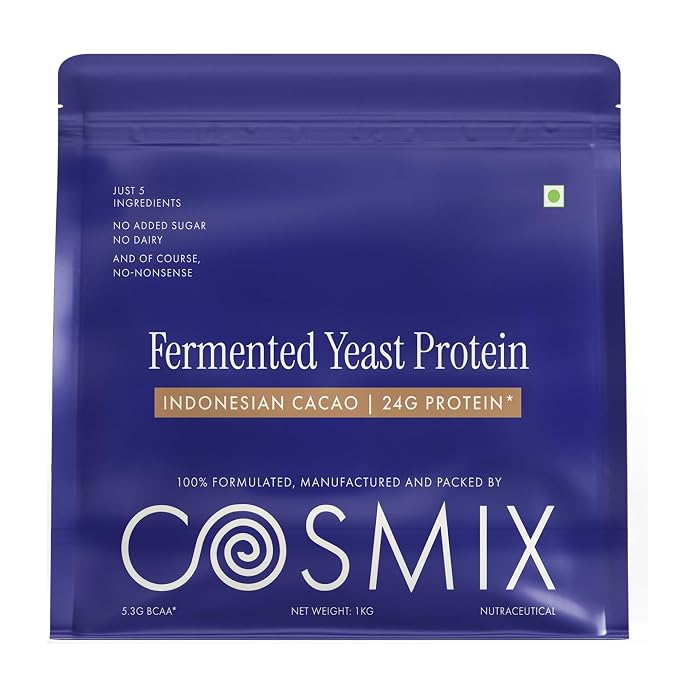 Protein Powder | Indonesian Cacao  (24g Protein Per Serving) - Fermented Yeast Protein – No Nonsense – No Added Sugar, No Added Sugar &amp; No Added Artificial Flavours – Cosmix – 1000gm