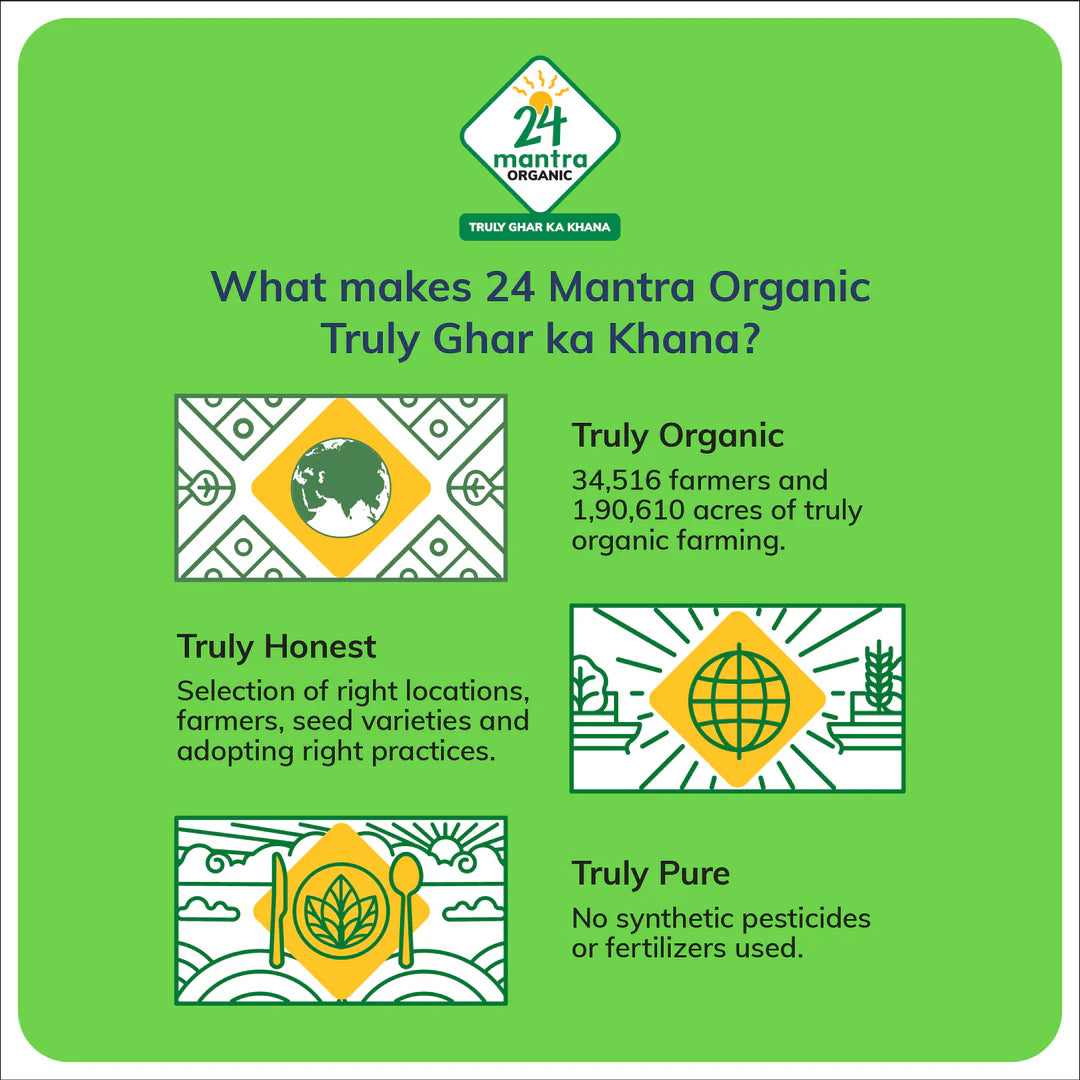 Flour | Organic 7 Grain Atta (Multigrain)-Seven Grain Flour-USDA Organic- No Synthetic Pesticides or Fertilizers - 24 Mantra Organic - 1000gm