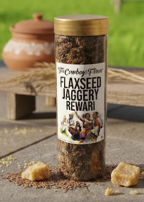 Flax Seeds Jaggery Rewari - Rich in Omega-3 -Naturally Sweet -Seasonal Edition - No Onion, No Garlic - The Cowboys Farm- 260gm