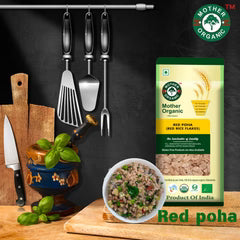 Poha | Red Poha - USDA Oragnic -100% Organic-No Pesticides, Chemicals &amp; Fertilzers- Mother Organic - 500gm