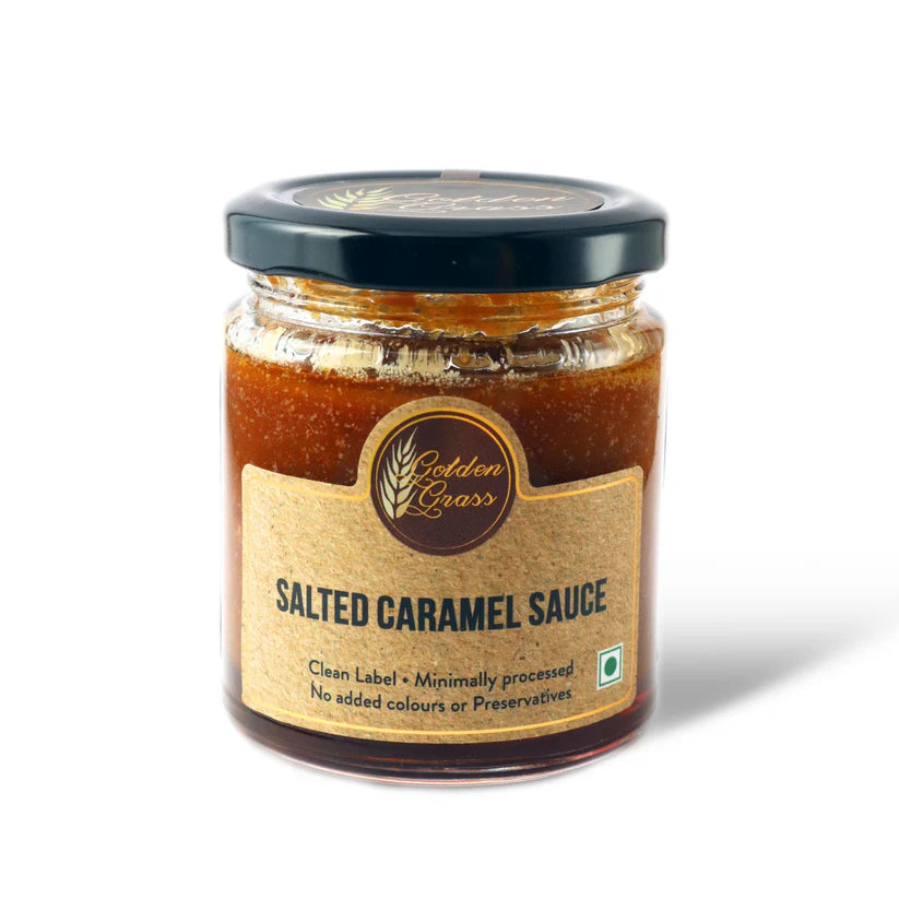 Sauce | Salted Caramel Sauce (Home Made With Probiotic Goodness) – 100% Natural - No Added Colour & No Added Preservatives – Golden Grass – 200gm