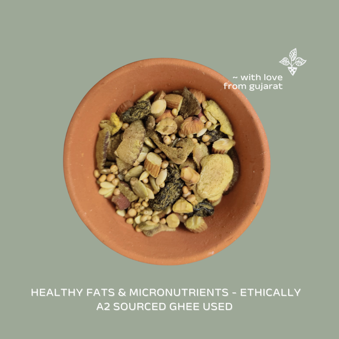 Ponk Trail-Mix with Curry Leaves in Ghee - Gluten Free -Zero Preservatives- Zero Refined Sugar- Maati-150gm