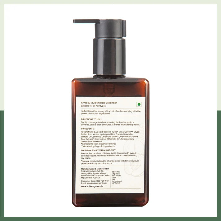Shampoo  | Amla &amp; Mulethi Hair Cleanser-Shampoo for Reducing Scalp Irritation -Enhances Hair Growth - Paraben &amp; Sulphate-Free - Suitable for Men &amp; Wome  – Naija – 200ml