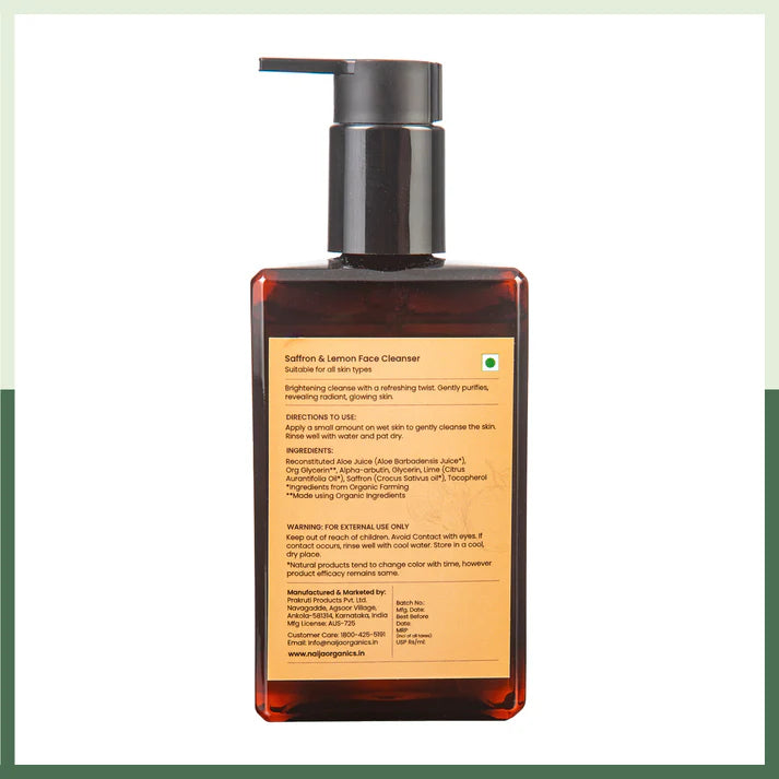 Face Wash | Saffron Lemon Skin Reviving Face Wash- Sulphate &amp; Paraben Free – Naija – 200ml