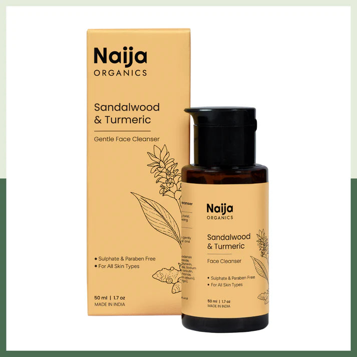 Oil | Face Cleanser with Sandalwood &amp; Turmeric Oil - Made With 100% Essential Oils  – 100% Vegan, Sulphate Free, Cruelty-Free, – Naija Organics– 50ml