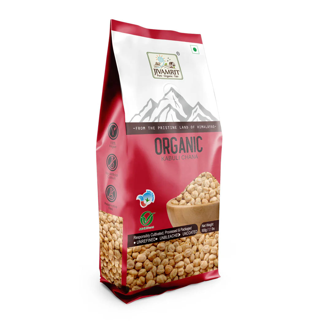 Kabuli Chana | Organic Kabuli Chana (Chickpea)  - No Pesticides - Jivamrit – 500gm