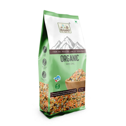 Dal | Organic Mix Dal  -100% Vegan, Unpolished, Gluten Free  - Non GMO, No Pesticides - Jivamrit – 500gm