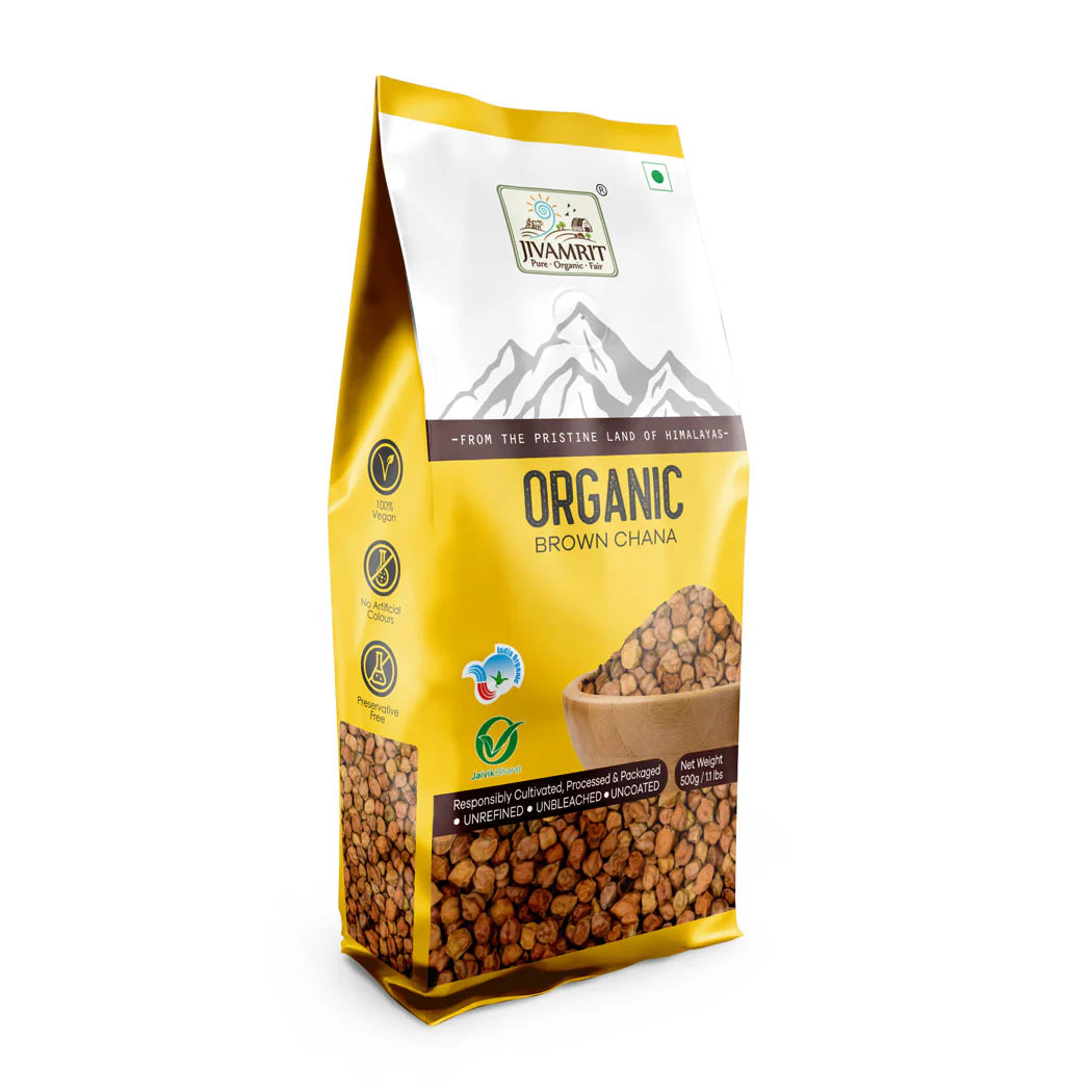 Brown Chana | Organic Organic Chana (Chickpea)  - No Pesticides - Jivamrit – 500gm