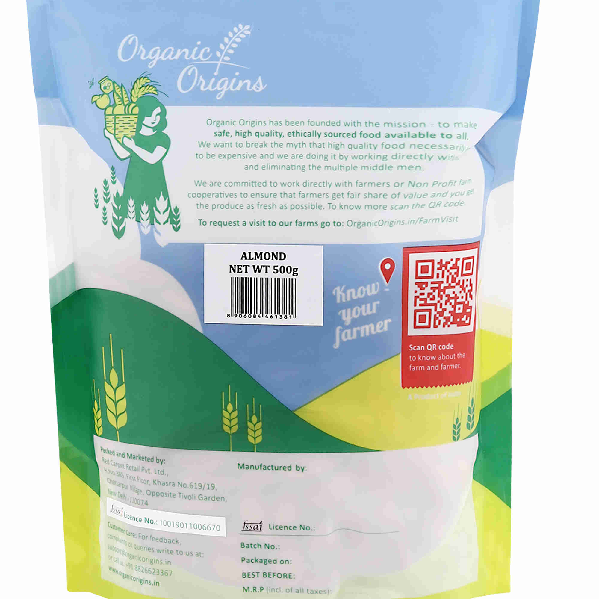 Almonds | Organic Origins - 500gm