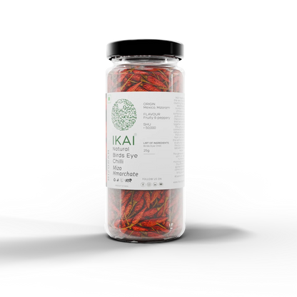 King Chilli | Natural Bird’s Eye Chilli -Mizo Hmarchate -Regional Speciality-Mizoram , Exotic - No Preservatives- Ikai Organic – 25gm